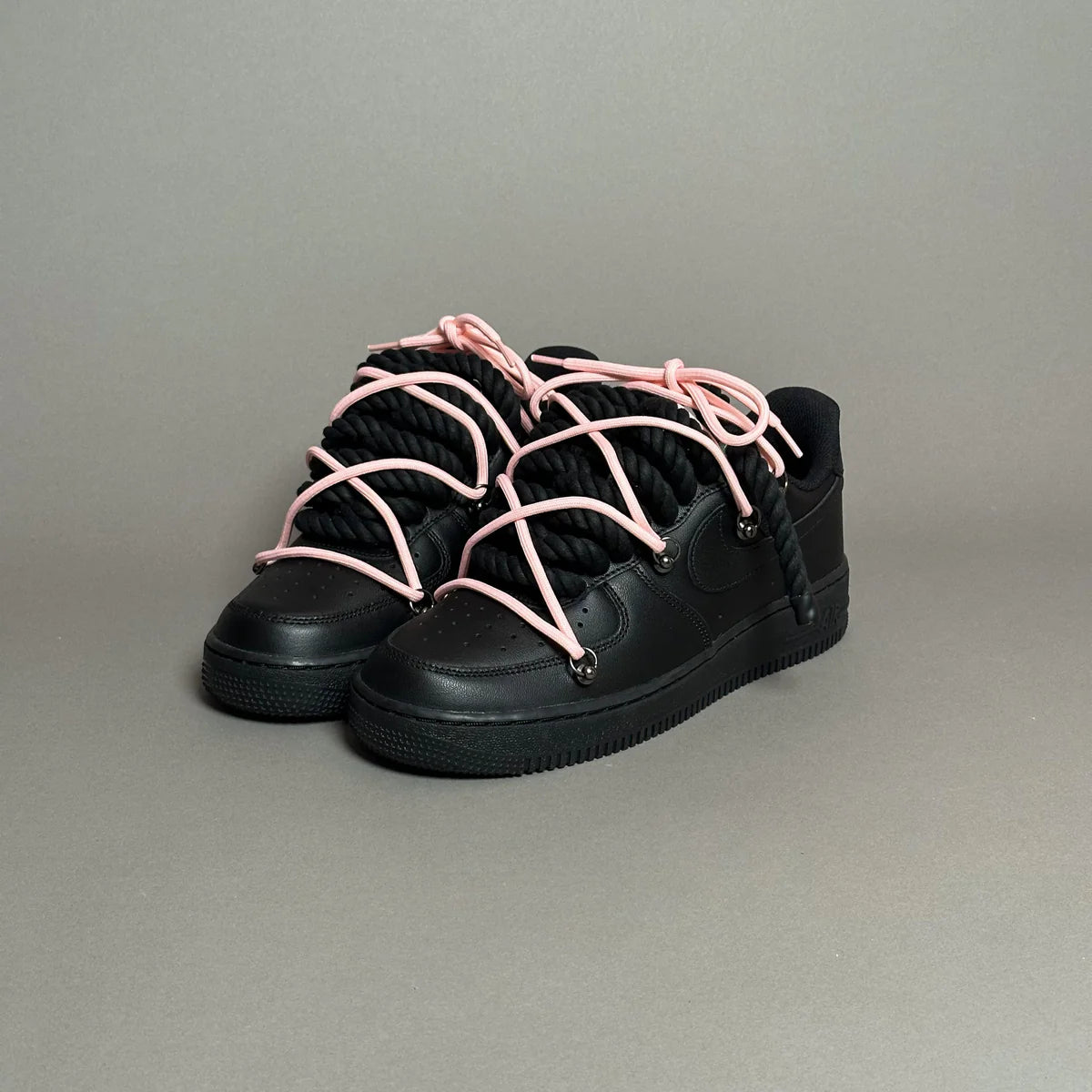 Af1 noir Rope noir & lacet rose