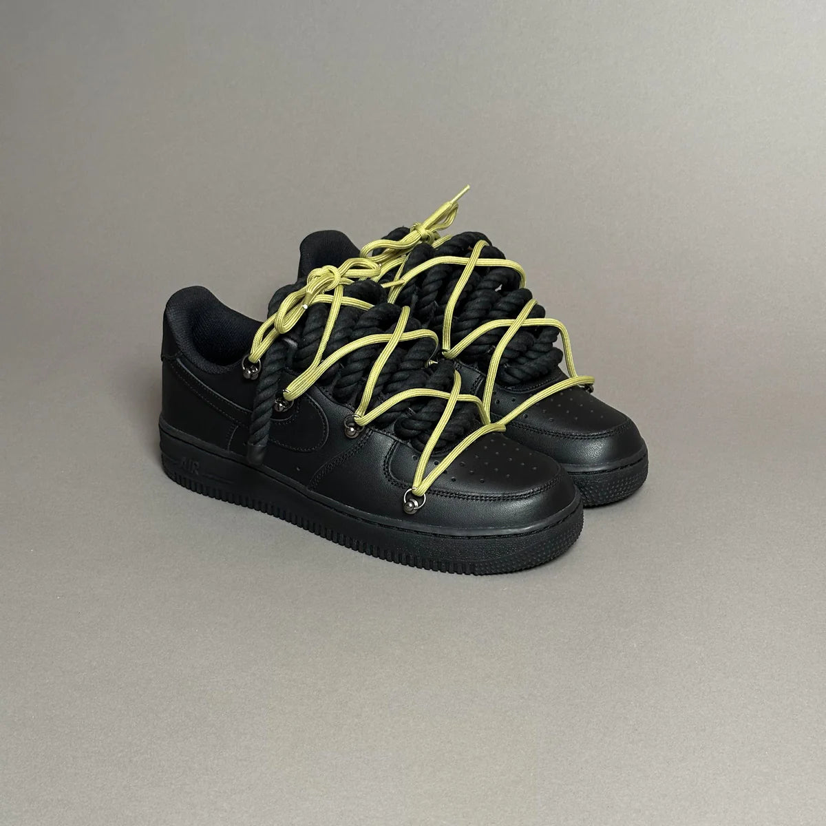 Af1 noir Rope noir & lacet vert fluo
