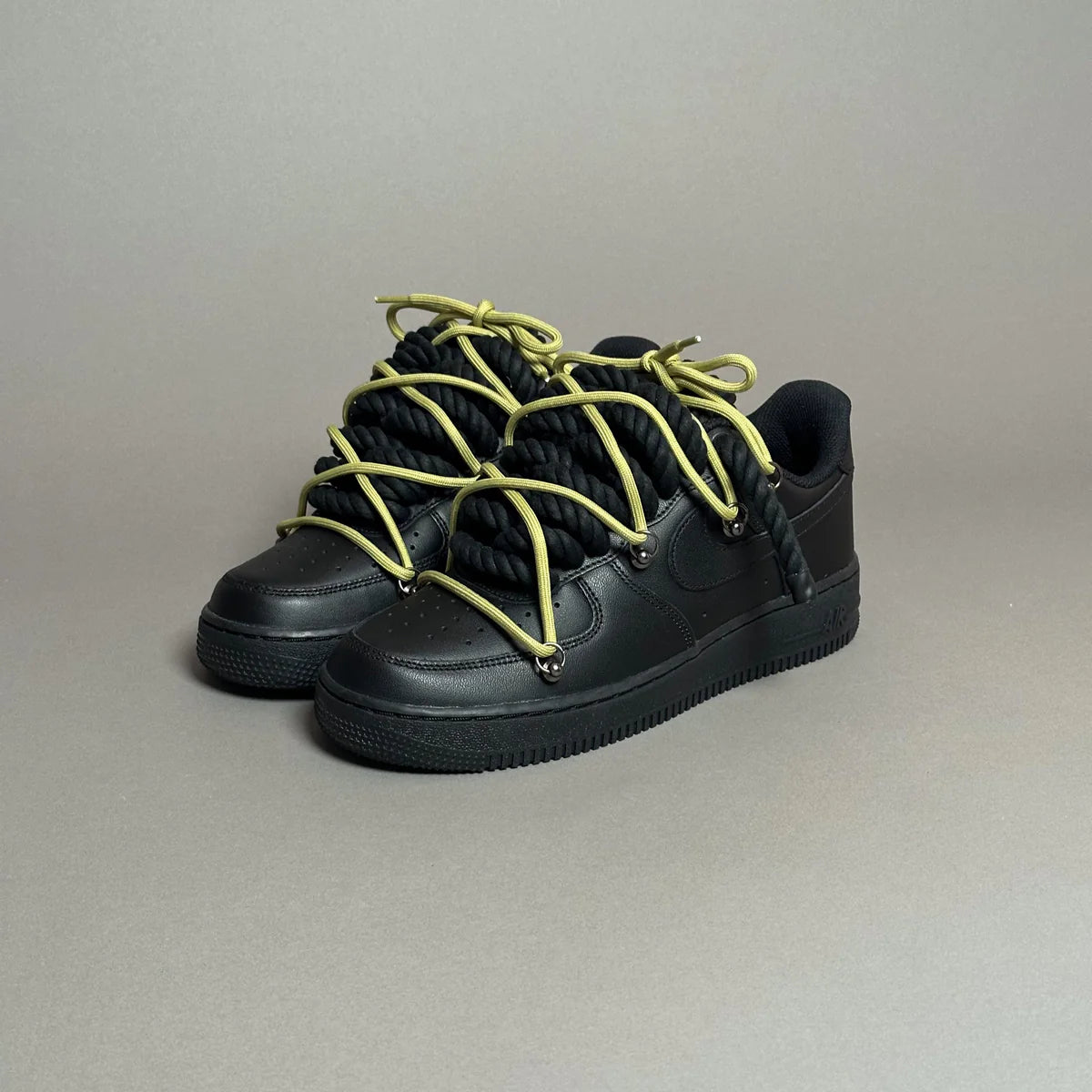 Af1 noir Rope noir & lacet vert fluo