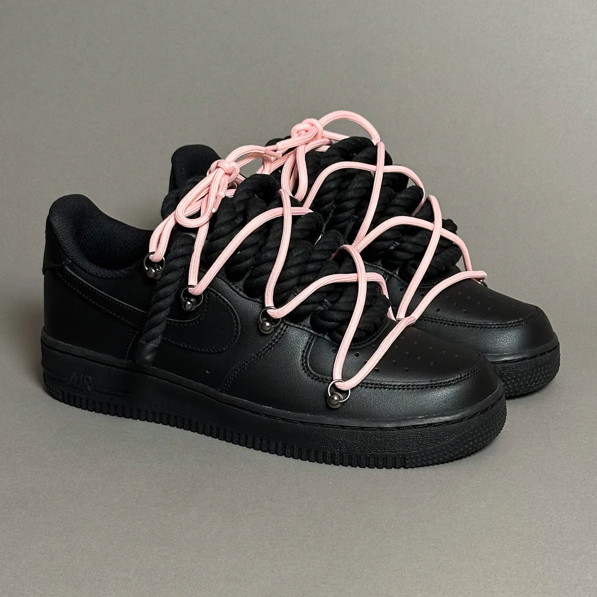 Af1 noir Rope noir & lacet rose