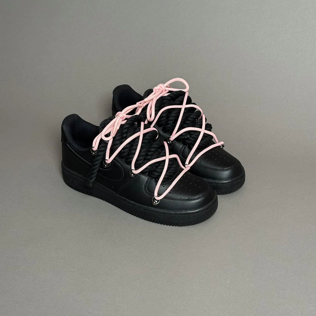 Af1 noir Rope noir & lacet rose