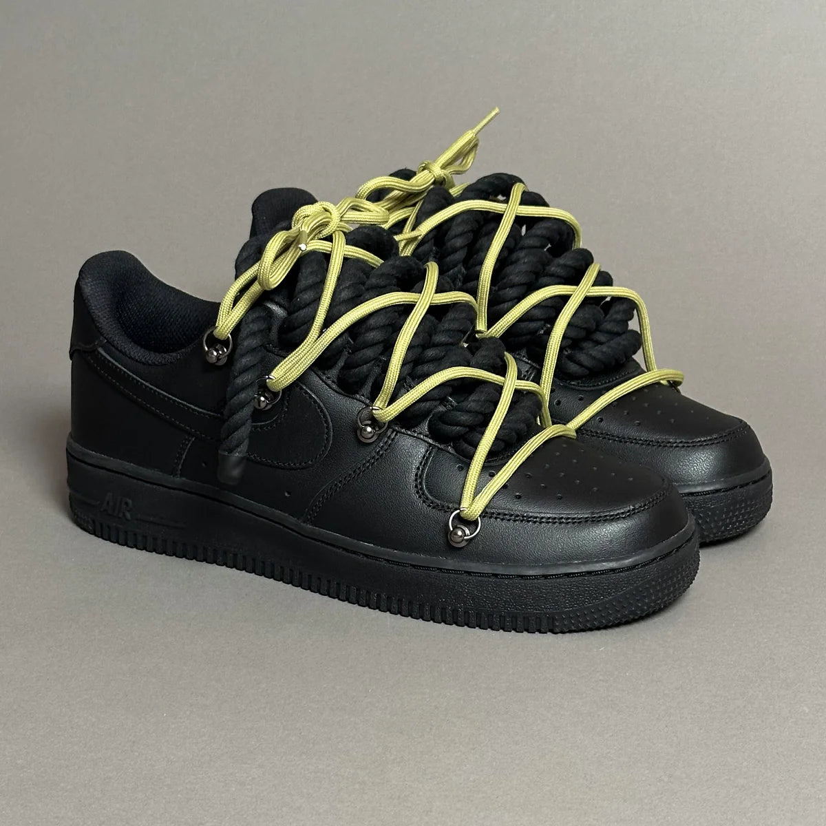 Af1 noir Rope noir & lacet vert fluo