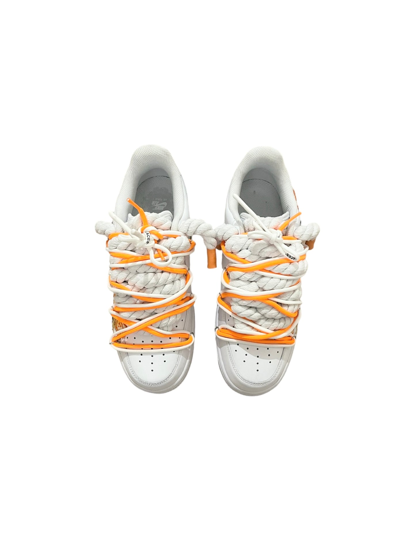 AF1 ROPE BLANC FLEURS ORANGE