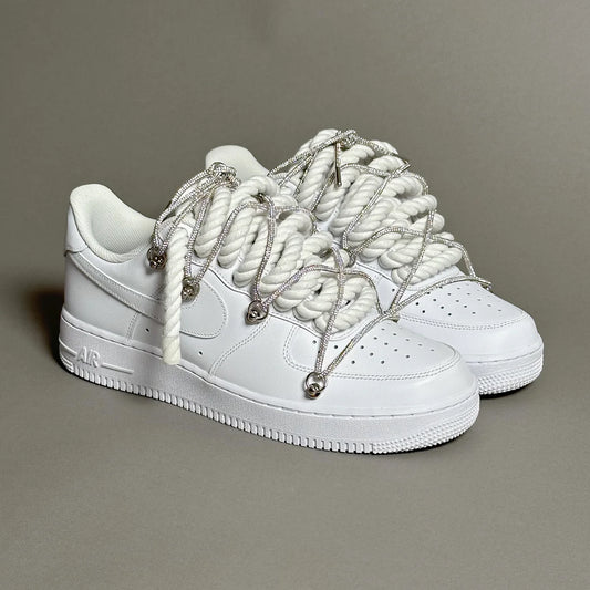 Af1 Rope & lacet strass gris