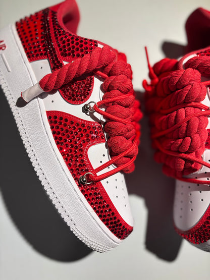 AF1 ROUGE & BLANC x STRASS