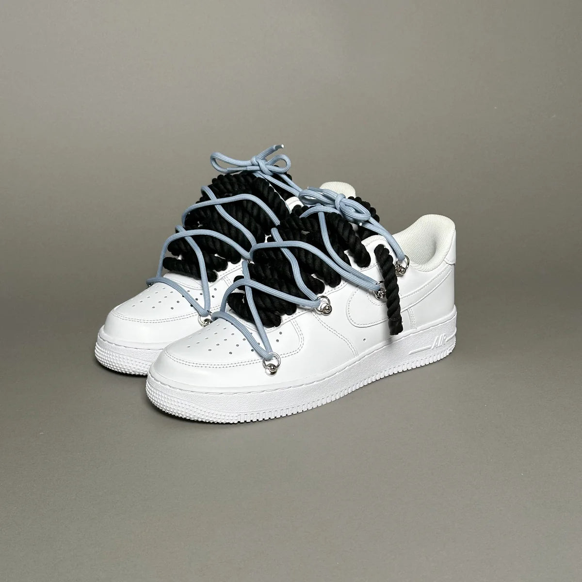 Af1 blanc Rope noir & lacet bleu