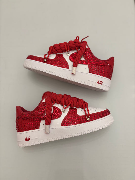 AF1 ROUGE & BLANC x STRASS