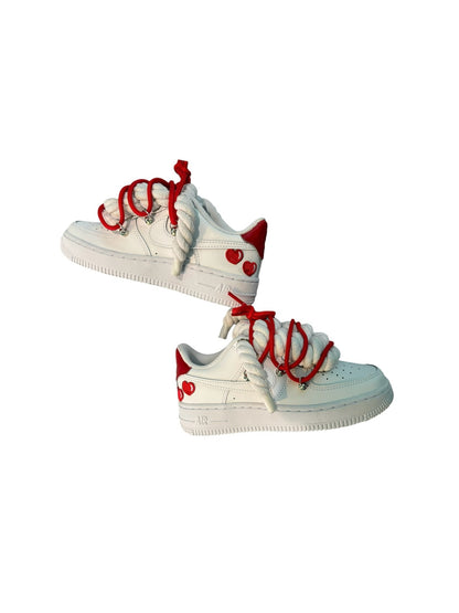 NIKE AF1 ROPE  BLANC X CŒUR ROUGE