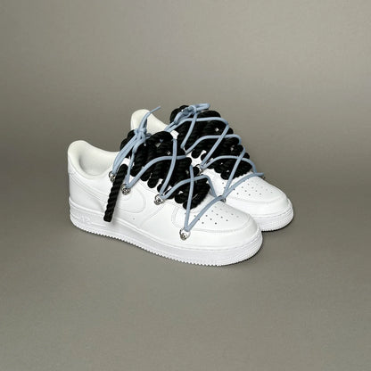 Af1 blanc Rope noir & lacet bleu