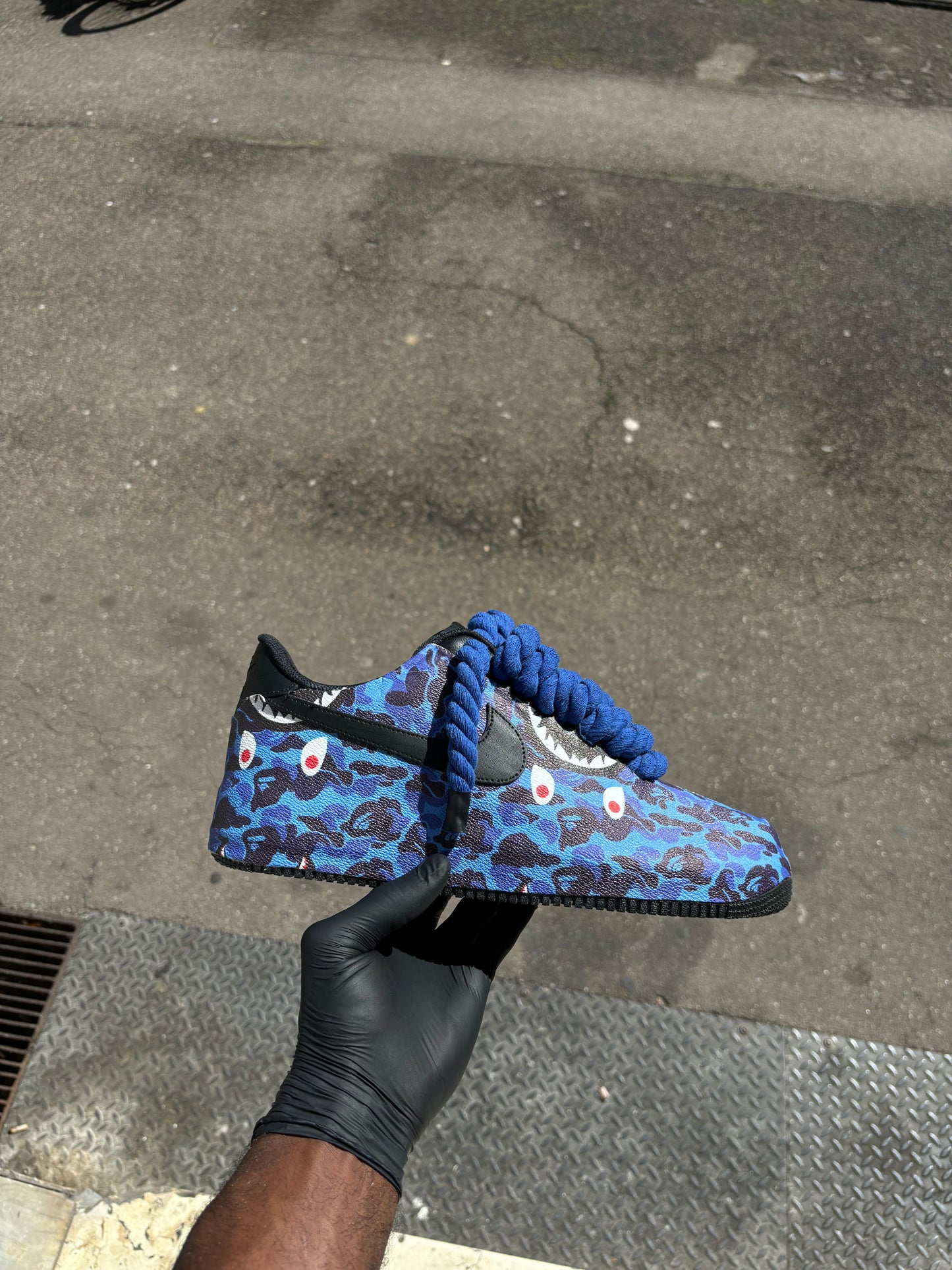 NIKE AF1 ROPE X BAPE BLEU