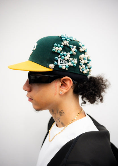 Custom Casquette Oakland Athletics MLB Essential Vert Foncé & PERLE VERT ET BLANC